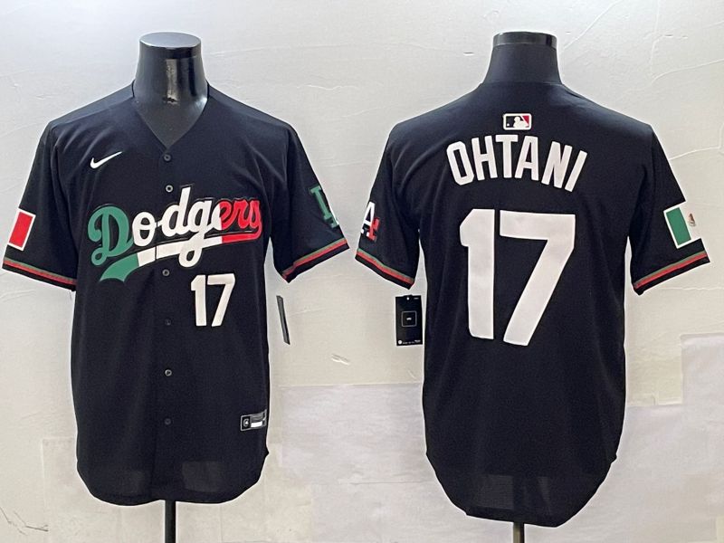 Men Los Angeles Dodgers 17 Ohtani Black Mexico Nike 2025 MLB Jersey style 13